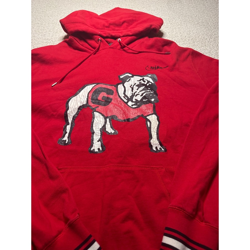 Nike Georgia Bulldogs Hoodie Red XXL Uga Mascot Graphic Pullover Mens Sweatshirt